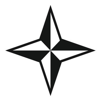 Compass rose star points direction navigation symbol vector