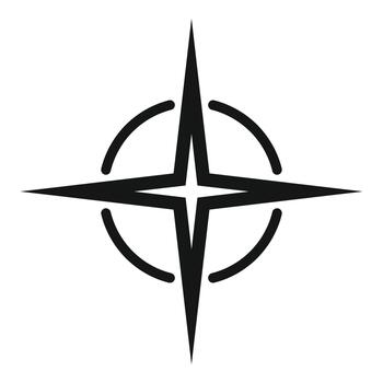 Compass rose identifying direction and navigation symbol vector