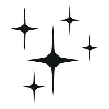 Twinkling sparks icon set creating shine effect vector