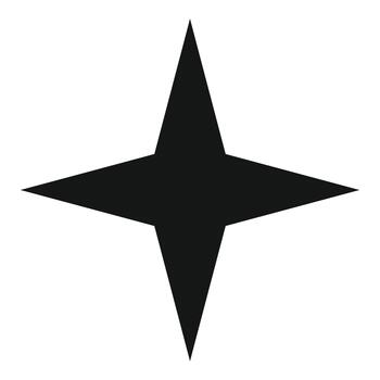 Four pointed star icon representing direction or navigation vector