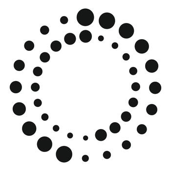 Dots forming circle loading symbol or icon vector