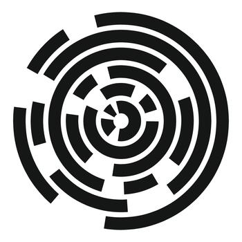 Abstract circular maze concentric puzzle target symbol vector