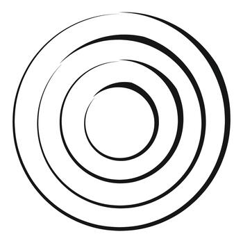 Concentric circles forming abstract ripple target design vector
