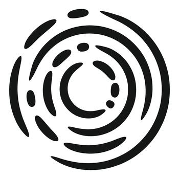 Abstract black and white concentric ripple pattern vector