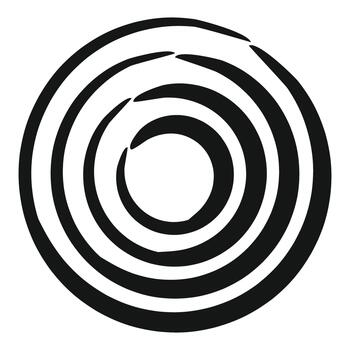 Hand drawing concentric circles creating abstract vortex ripple vector