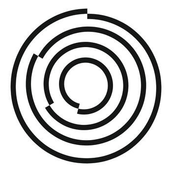Concentric broken circles forming an abstract target maze vector