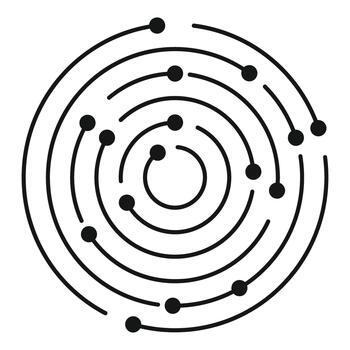Digital circuit board connection network technology icon vector