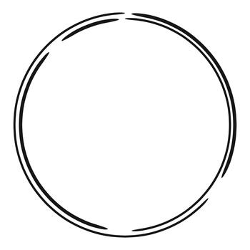 Hand drawing minimal round frame border design element vector