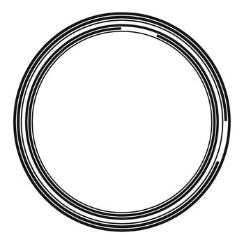 Black and white circle frame minimalist abstract design vector