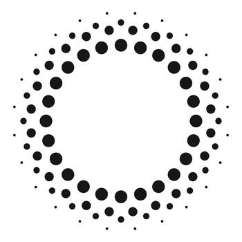 radial trama de semitonos puntos formando resumen circular modelo vector