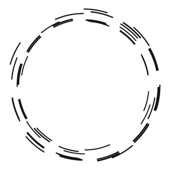 Abstract technology circle frame with dynamic lines vector