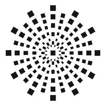 Radial abstract pattern creating sunburst squares illusion vector