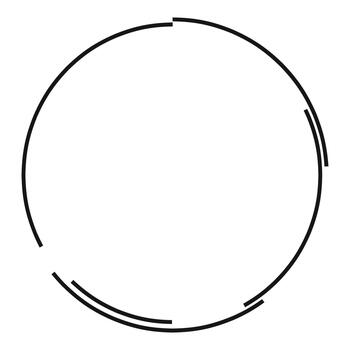 Broken black circle line white background frame vector