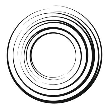Concentric lines forming a dynamic swirl on a white background vector