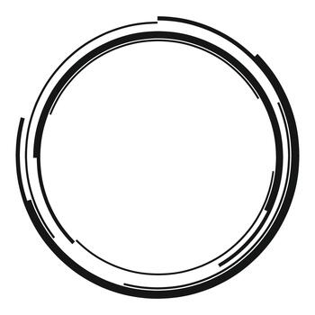 Minimalist abstract tech circle element with glitch effect vector