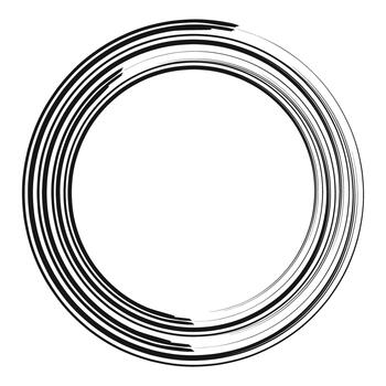 Black abstract circle frame forming a dynamic design vector