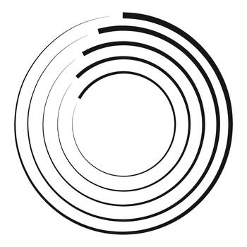 Abstract black and white loading concentric circles vector