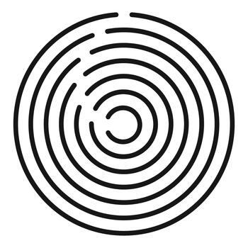 Abstract maze of concentric circles forming a labyrinth vector