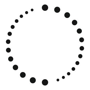 Loading progress circle icon with rotating dots vector