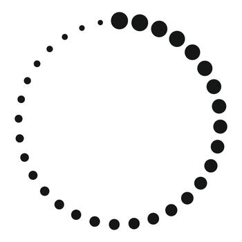 Loading progress circle with black dots vector