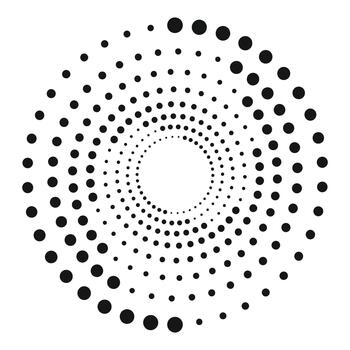 Dots forming circle spiral pattern optical illusion vector