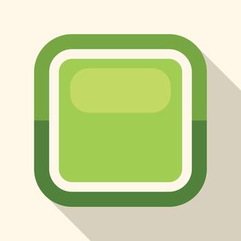 Green square button blank ui element vector