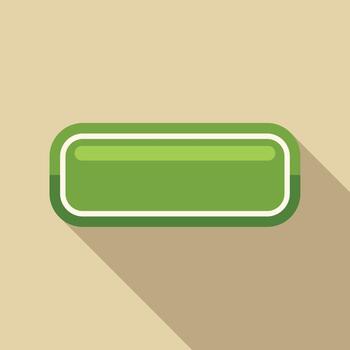 Green blank web button long shadow design vector