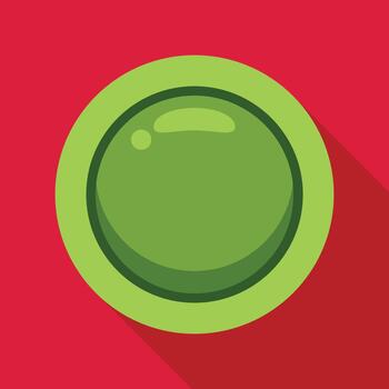 Green glossy web button flat design vector