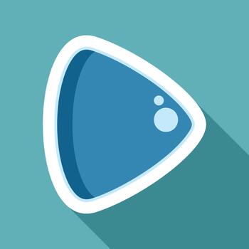 Play button icon for multimedia player application vector