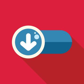 Download button icon for mobile ui design vector