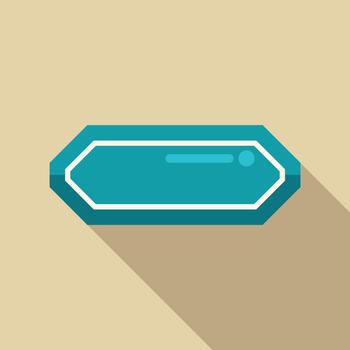 Blank badge button with long shadow design vector