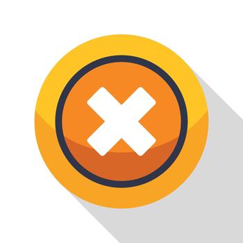 Red cross error symbol icon for refusal vector