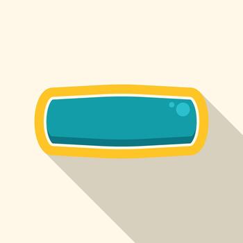 Empty game button flat design with long shadow vector