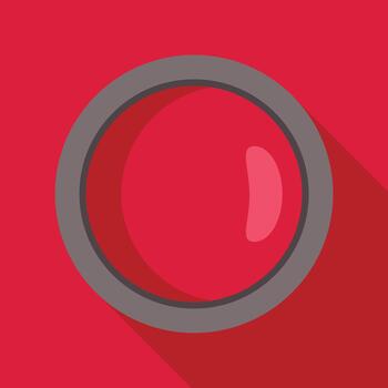 rojo redondo empujar botón plano icono diseño vector