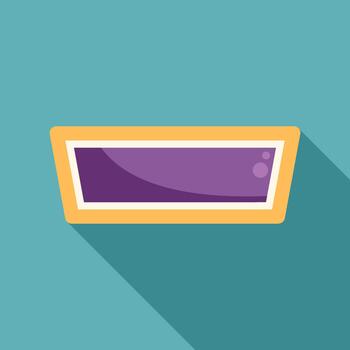 Purple long rectangle button icon with shadow effect vector