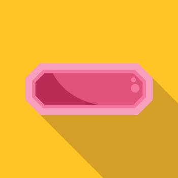 Pink button graphic element with long shadow vector