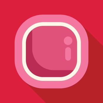 Pink information icon square button flat design vector