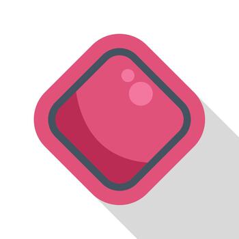 Pink rounded square button user interface element vector