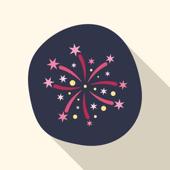 Flat design fireworks icon exploding a celebration vector