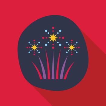 Fireworks celebrating festive event with exploding stars icon vector