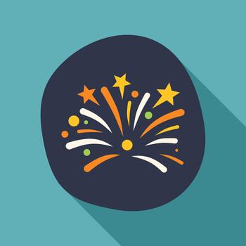 fuegos artificiales explotando celebrando Días festivos en plano diseño vector