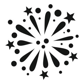 Fireworks exploding celebrating party and festive event icon vector