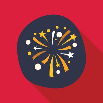 Fireworks celebrating party event with exploding stars icon vector