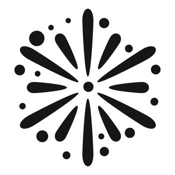 Black exploding fireworks icon celebrating a special event vector