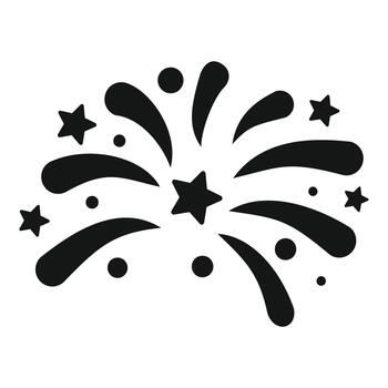 Fireworks exploding stars celebrating party event icon vector