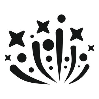 Fireworks exploding celebrating festive event simple icon vector