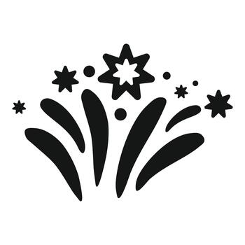 Fireworks exploding celebrating new year festive flat icon vector