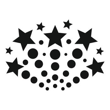 Fireworks explosion creating stars and confetti icons vector