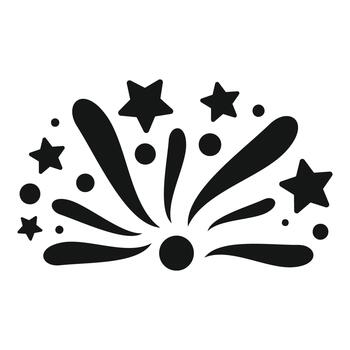 Firework exploding celebration with stars and particles icon vector