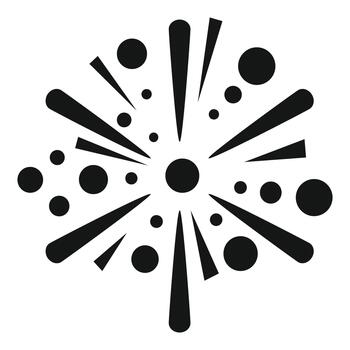 Abstract exploding fireworks burst icon celebrating explosion vector